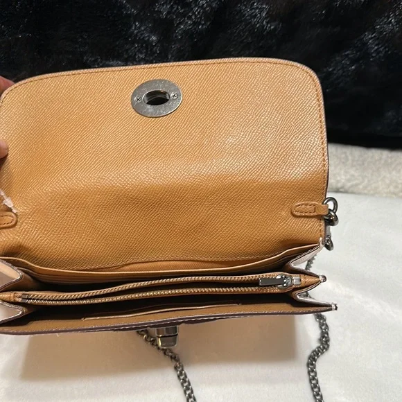 Coach Panda Bear Chain Crossbody Purse Black Antique Nickel / Chalk